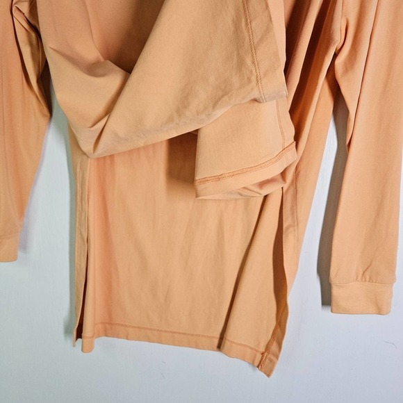 Monica + Andy Organic Long Sleeve Pajama Top L Peach‎ Orange Lounge Tunic Mommy - Picture 4 of 8